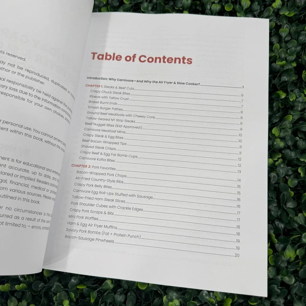 Carnivore Diet Cookbook Set (2) Air Fryer Slow Cooker and Budget Cooking Recipes